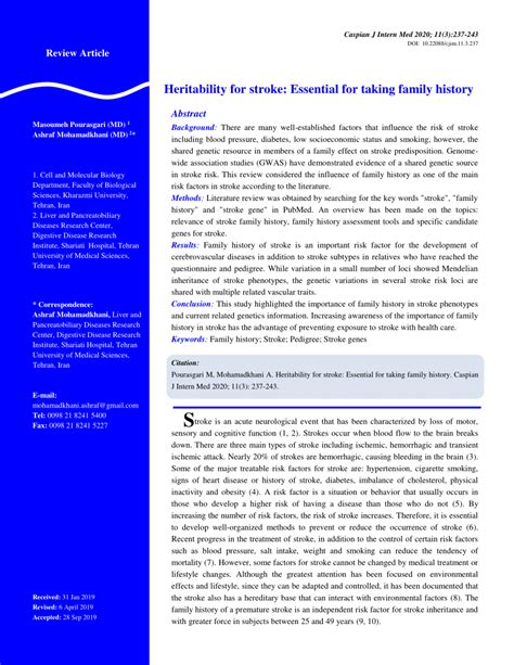 Heritability for stroke: Essential for taking family history.